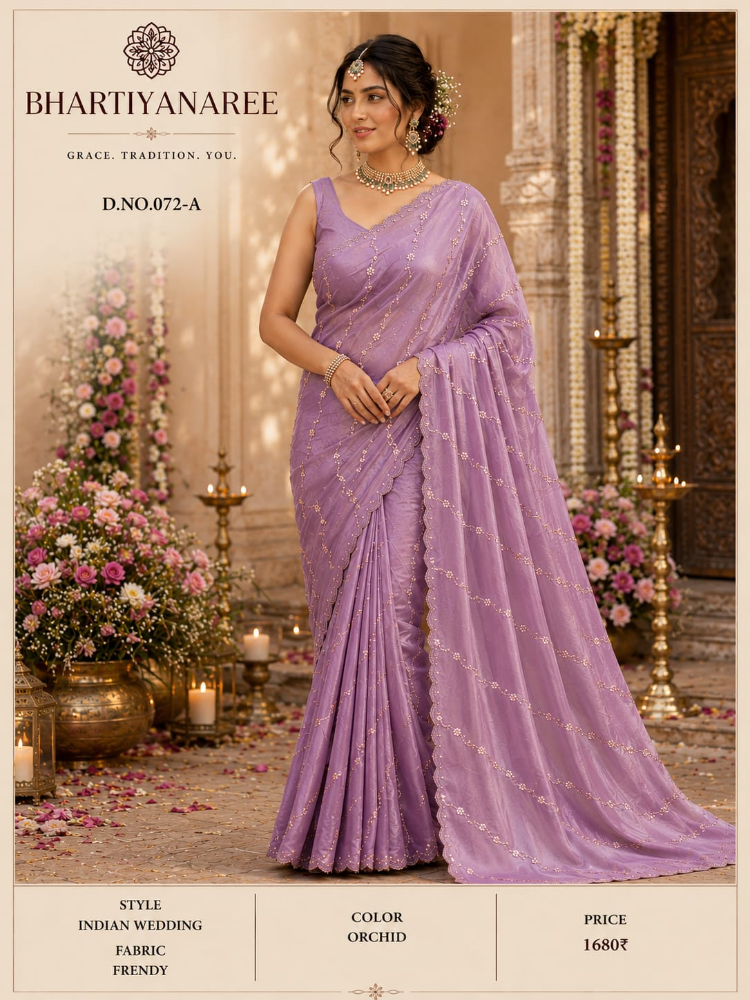 Orchid lavender saree