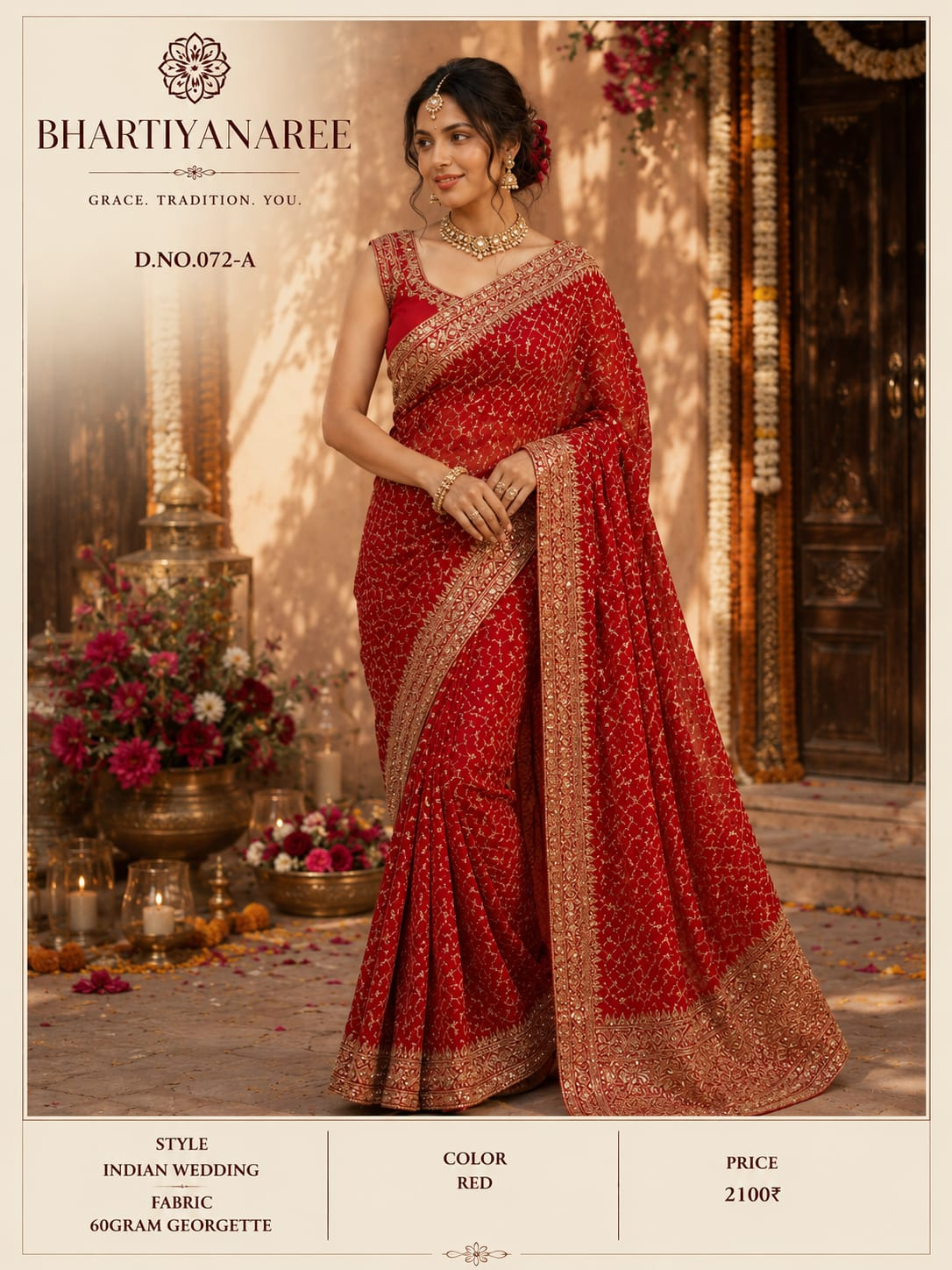Red wedding saree